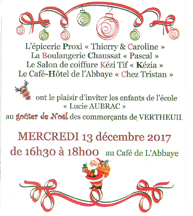 Gouter De Noel Des Commercants De Vertheuil Mairie De Vertheuil